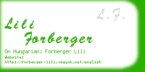 lili forberger business card